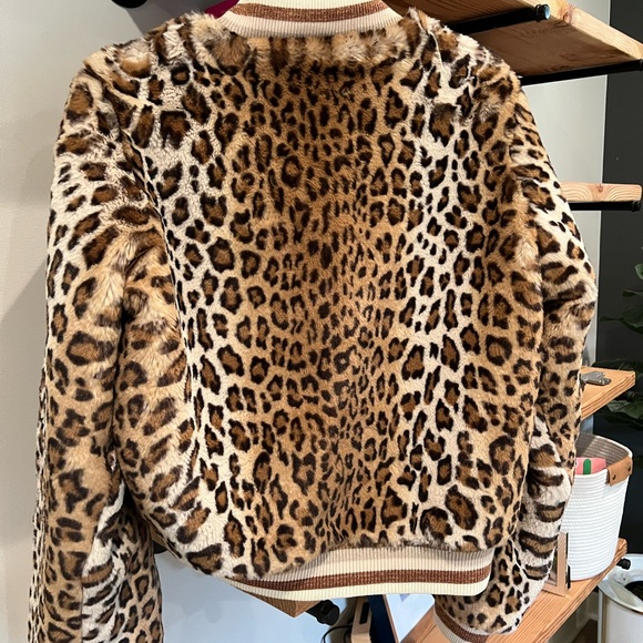 Spiritual Gangster leopard print bomber jacket. Size large. - Picture 2 of 5